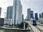 Metromover train crossing Miami River